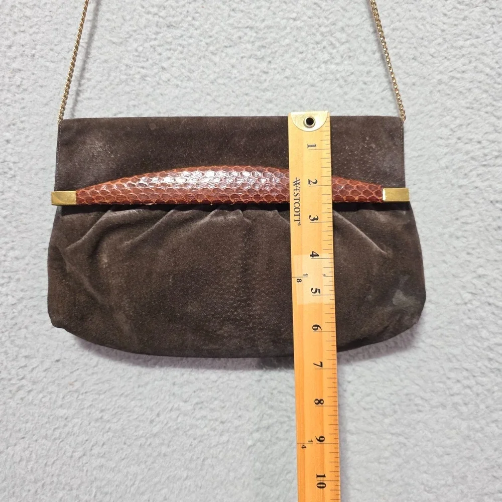 Vintage Bags by Supreme Brown Suede Chain Strap‎ 70's 80's Retro
